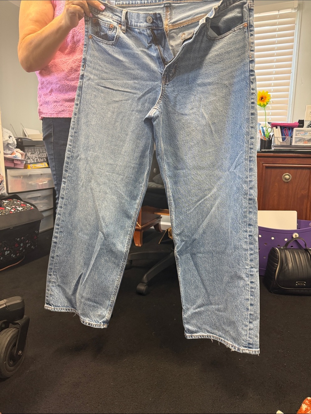 American Eagle Outfitters Light Blue Wide Leg Jeans
